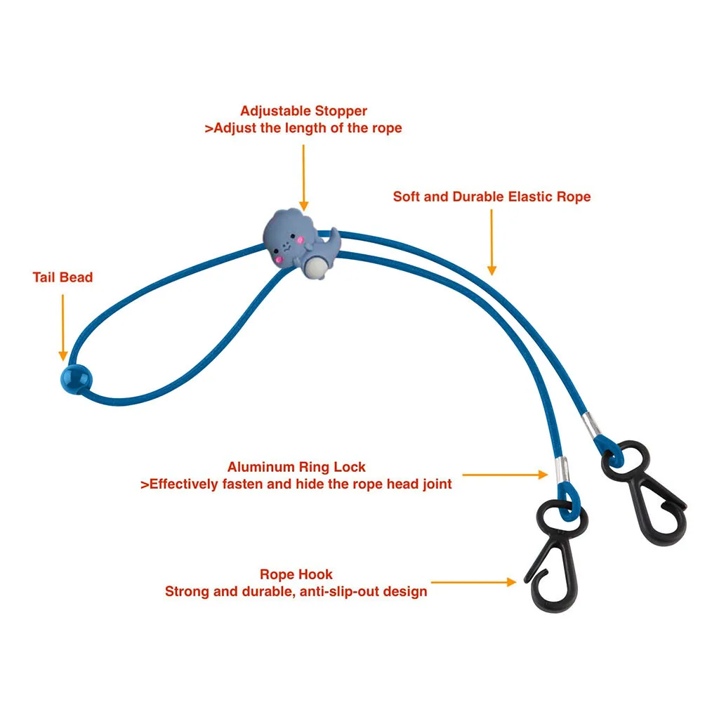 5 шт. Регулируемый декоративный шнурок с милым динозавром портативный на шею