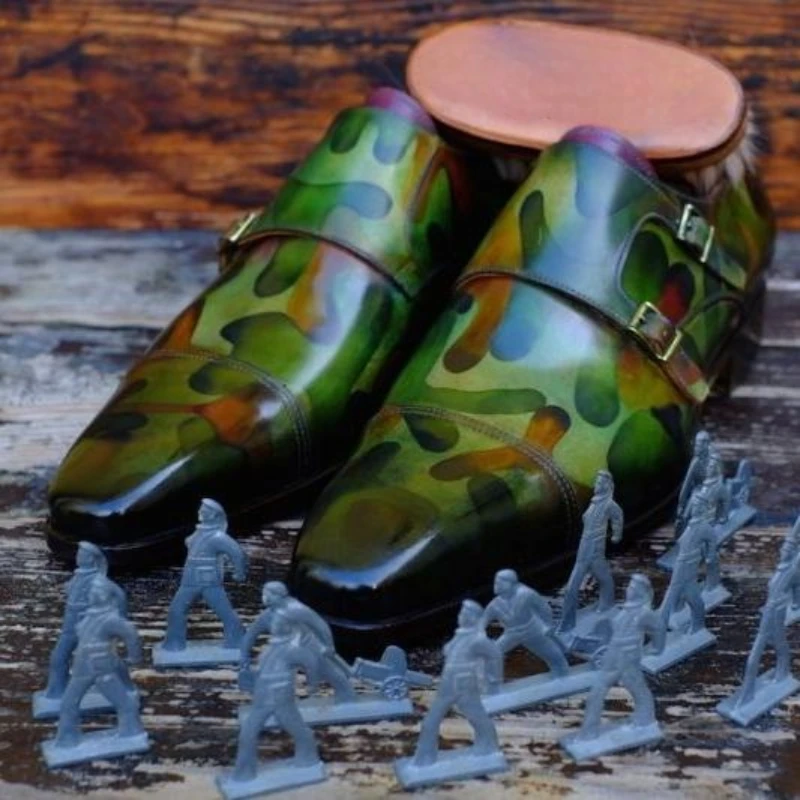 

Men PU Leather New Handmade Buckle Strap Shoes Classic Ankle Men Casual Fashion Autumn Combat Designer Shoes Men KR382