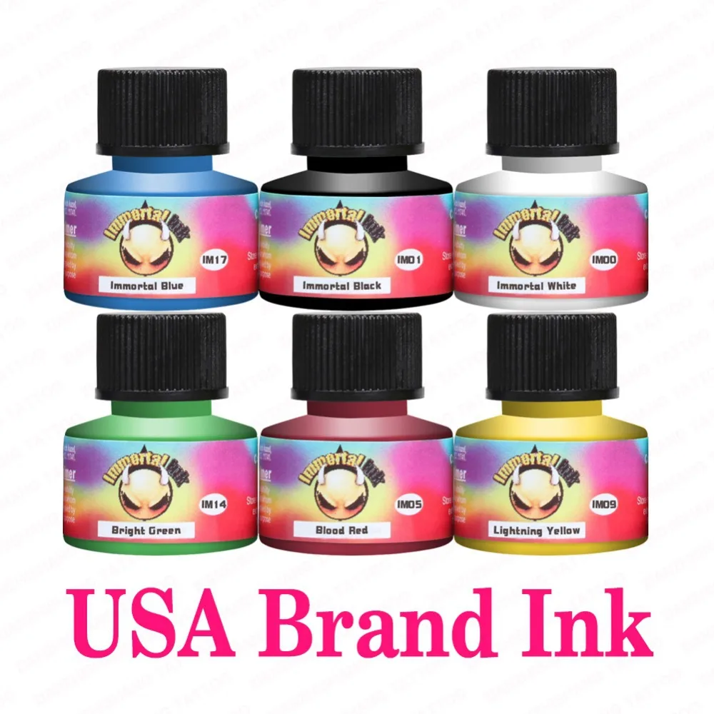 Бесплатный дешевый набор для татуировок в комплекте 2 машины 6 цветов США бренд