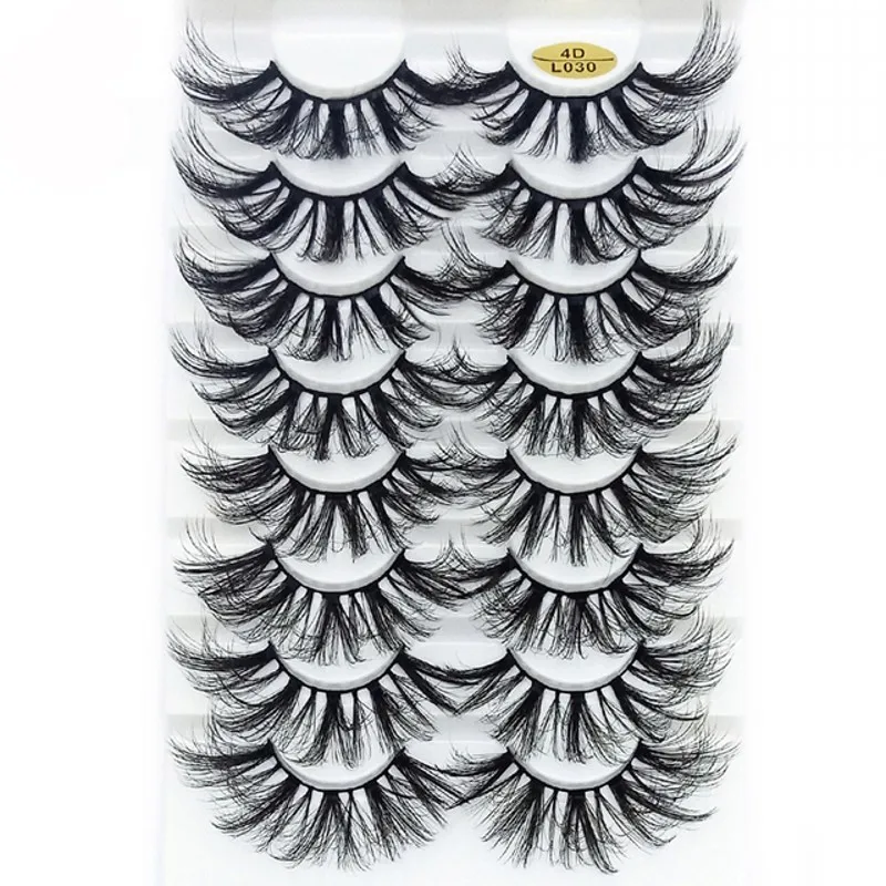 

25mm 8 Pairs 4D Mink Handmade False Eyelashes Wispies Fluffy Thick Long Dramatic Eyelash Extension Volume Faux Fake Lashes