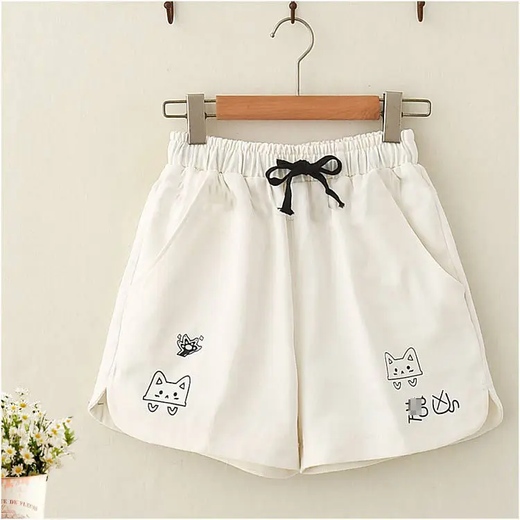 

Summer girl lace-up short-sleeved college style Korean Harajuku loose suit streetwear female summer kawaii All men and women