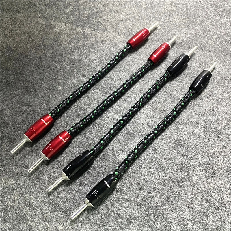 

4Pcs HiFi Audio Rocket 88 Speaker Jumper Cable Bridge Cables with Series 1000 Silver Banana Spade Plug