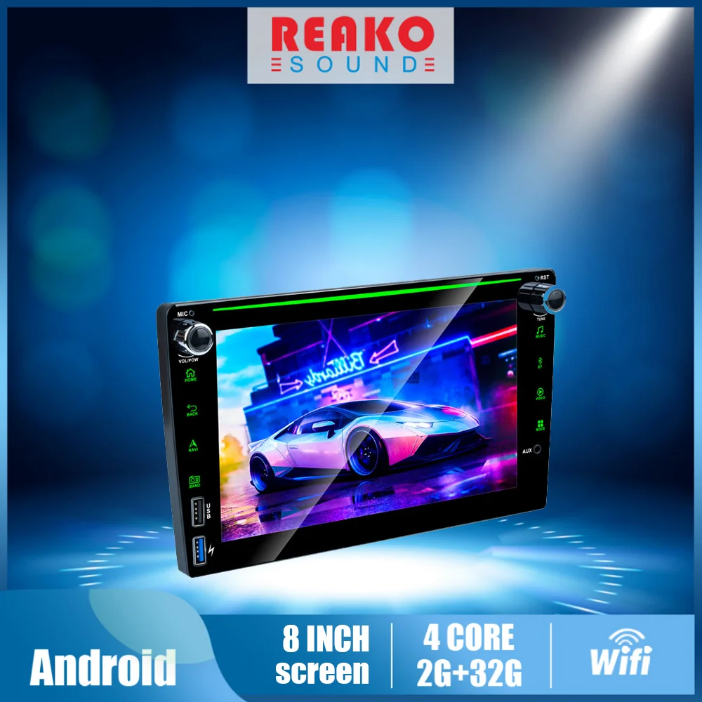 

REAKOSOUND 2Din Android GPS Navigation Car Radio FM For Universal Nissan Hyundai Toyota Wifi 2Din 4USB EQ Multimedia Player