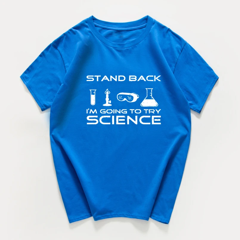 Stand back i am'm to try science забавная Футболка мужская хип-хоп хипстерская уличная футболка homme мужская одежда harajuku Топ