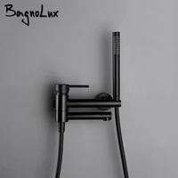 bagnolux brass black wall mounted hot and cold mixed type bathtub spout hand spray shower seat bathroom faucet
