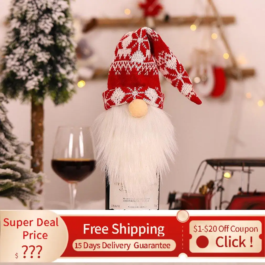 Wine Bottle Cover New Year 2022 Gifts navidad Christmas Decoration Adornos De navidad navidad новогодние украшения 2022