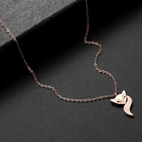 frosted fox titanium steel necklace womens simple rose gold clavicle chain stainless ornament womens necklace korean popular
