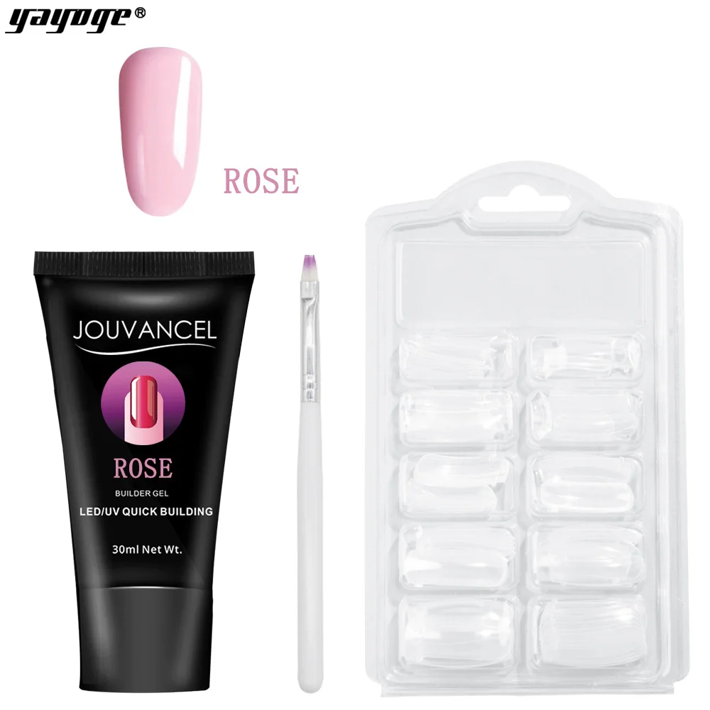 P16-Set01-pink-A Прямая поставка YAYOGE полигелевый набор для ногтей с лампой УФ-Гель-лак для наращивания ногтей светодиодный полигелевый набор для ногтей - Цвет: P16-Set01-pink-A