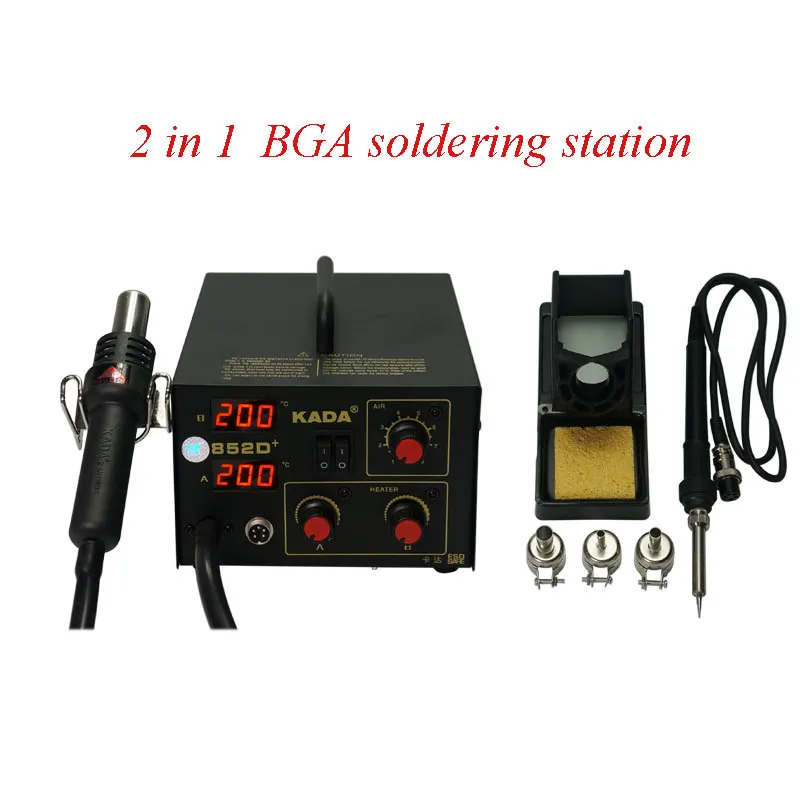2 в 1 KADA 852D + SMD Ремонтная система BGA паяльная станция горячего воздуха пистолет и