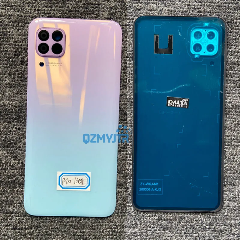 Задняя крышка для Huawei P40 LITE 6 4 дюйма стеклянный корпус объектив батарейного