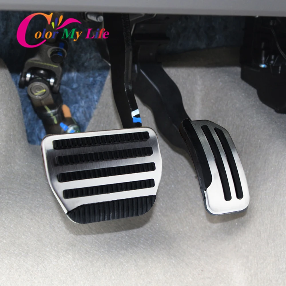 Color My Life AT MT Car Pedals Case for Nissan Note E12 2014 - 2021 Stainless Steel Gas Brake Cluth Pedal Protection Cover