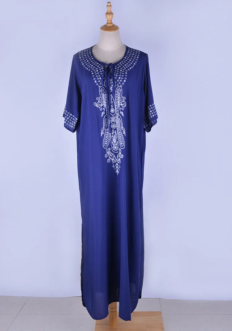 Вышивка кафтан пляжная туника хлопковое пляжное платье Cover Up Саида De купальный