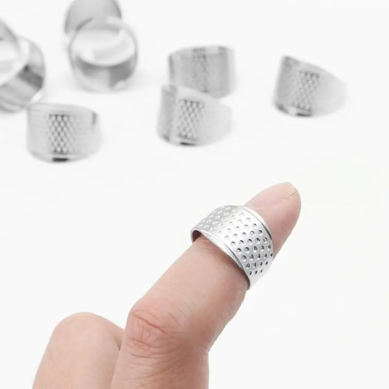 

1 Pc Sewing Thimble DIY Tools Silver Ring Thimble Finger Quilting Accessories Craft Protector Sewing Thimbles Ring Adjustab C9W8