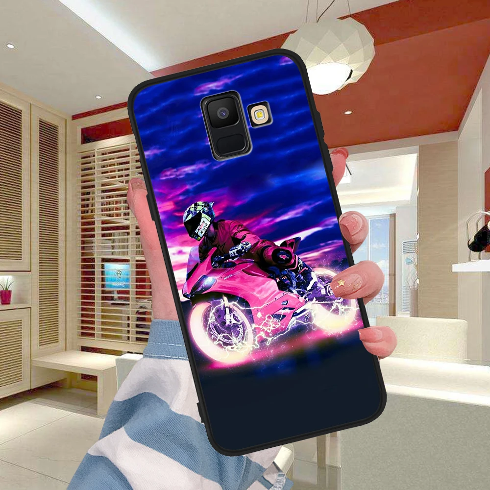 Чехол с изображением мотоцикла для мальчиков и девочек Samsung Galaxy A9 A8 A7 A6 A5 A3 J3 J4 J5 J6 J8