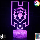 3D игровой флаг World Of Warcraft, флаг Орды, RGB лампа, подарок на день рождения для парня, игровая комната, настройка стола, украшение, необычный светильник
