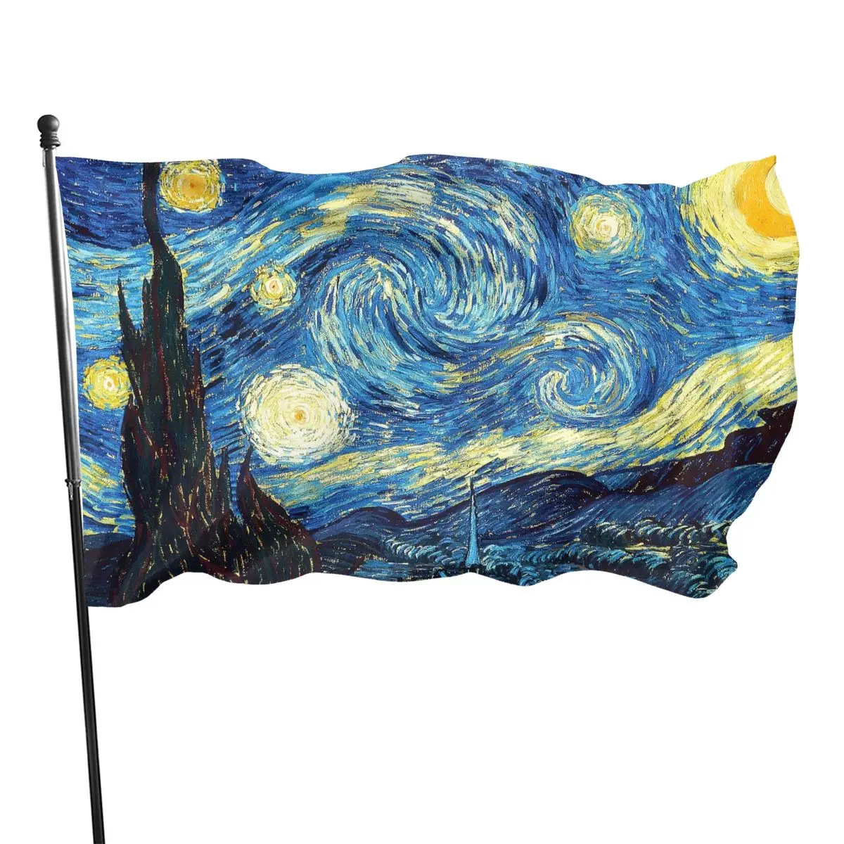 

90cmX150cm Vintage Starry Night Van Gogh Painted Decorative flag