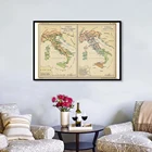 Картина из нетканого материала с изображением карты Италии, 90 х60 см