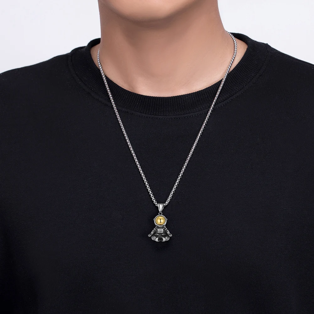 Кулон из нержавеющей стали в стиле панк-рок робот астронавт космическое ожерелье