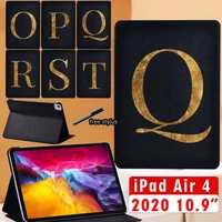 for ipad air 4 case 10 9inch 2020 ipad air 4th gen cover a2316 a2324 a2325 a2072 initial pu leather tablet stand folio case