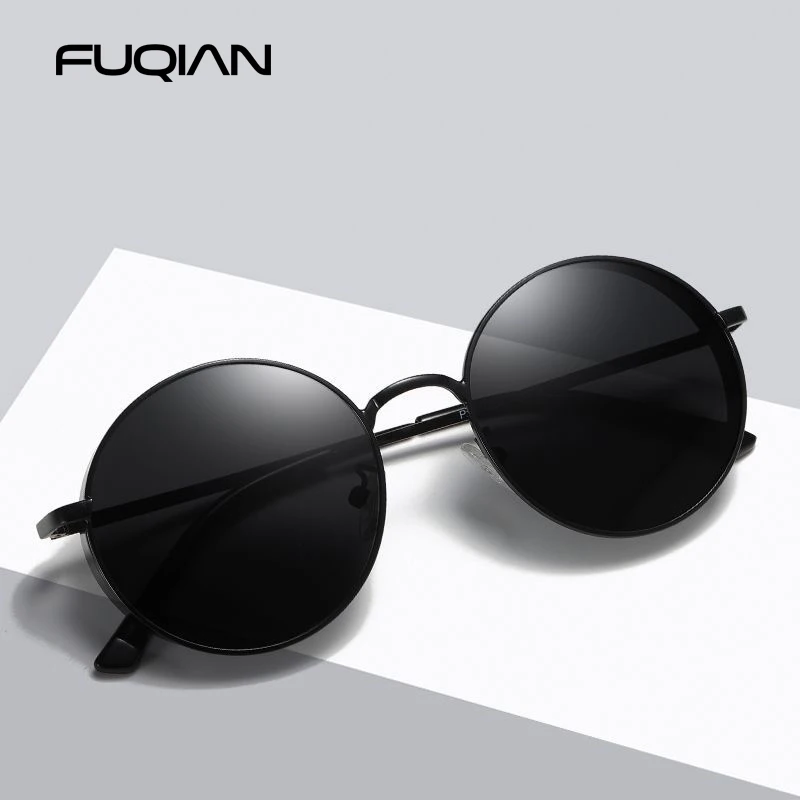 FUQIAN Ретро стимпанк поляризованные мужские Солнцезащитные очки Модные