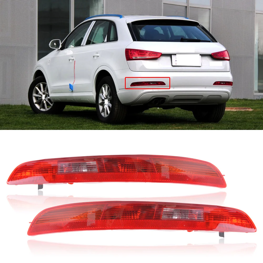 CAPQX For Audi Q3 2011 2012 2013 2014 Rear Bumper Reflector Brake Light Warning Lamp Fog RED Reverse light | Автомобили и