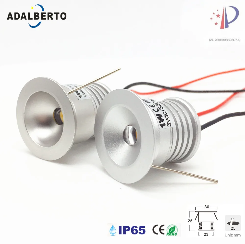 1W 12V Мини светодиодный прожектор с фокусным расстоянием 25 мм 3V LED встраиваемые