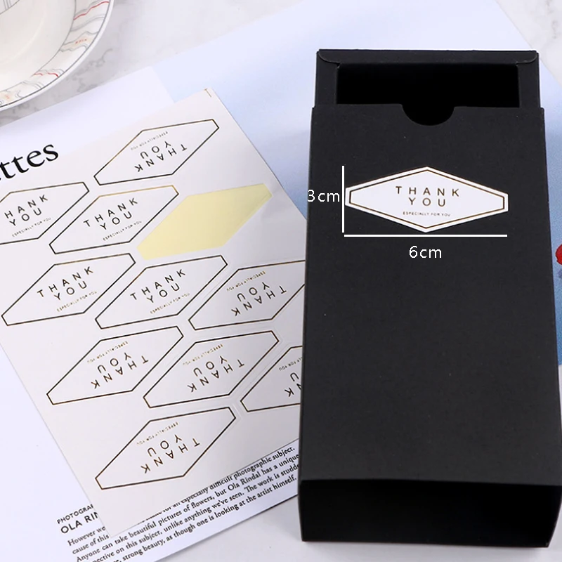 110 шт белый Горячее тиснение многоугольник спасибо Уплотнительная наклейка s