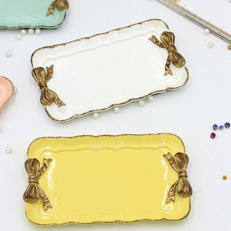 Европейский ретро лоток для хранения бантов украшение из смолы ювелирный