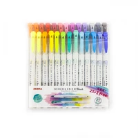 japanese zebra wft8 51525color set mildliner soft brush pen double headed mild liner highlighter marker pen school supplies