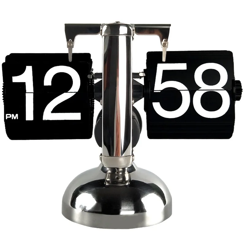 

Flip Digital Clock Small Scale Table Clock Flip Clock Stainless Steel Flip Internal Gear Operated Quartz Clock Decor