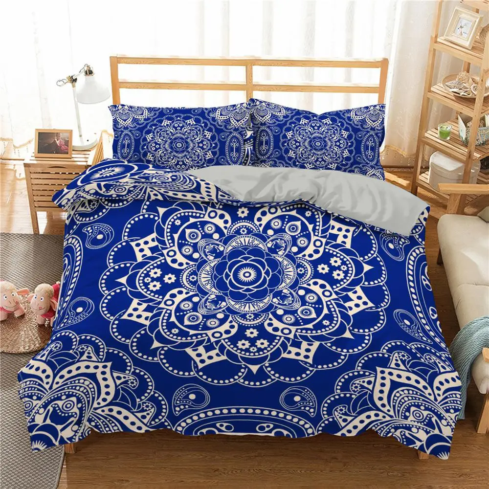 

3d Bedding Cover Mandala Printed 2/3pcs Duvet Cover Duvet Quilt Cover Pillowcases Microfiber For Bedroom All-Season Available