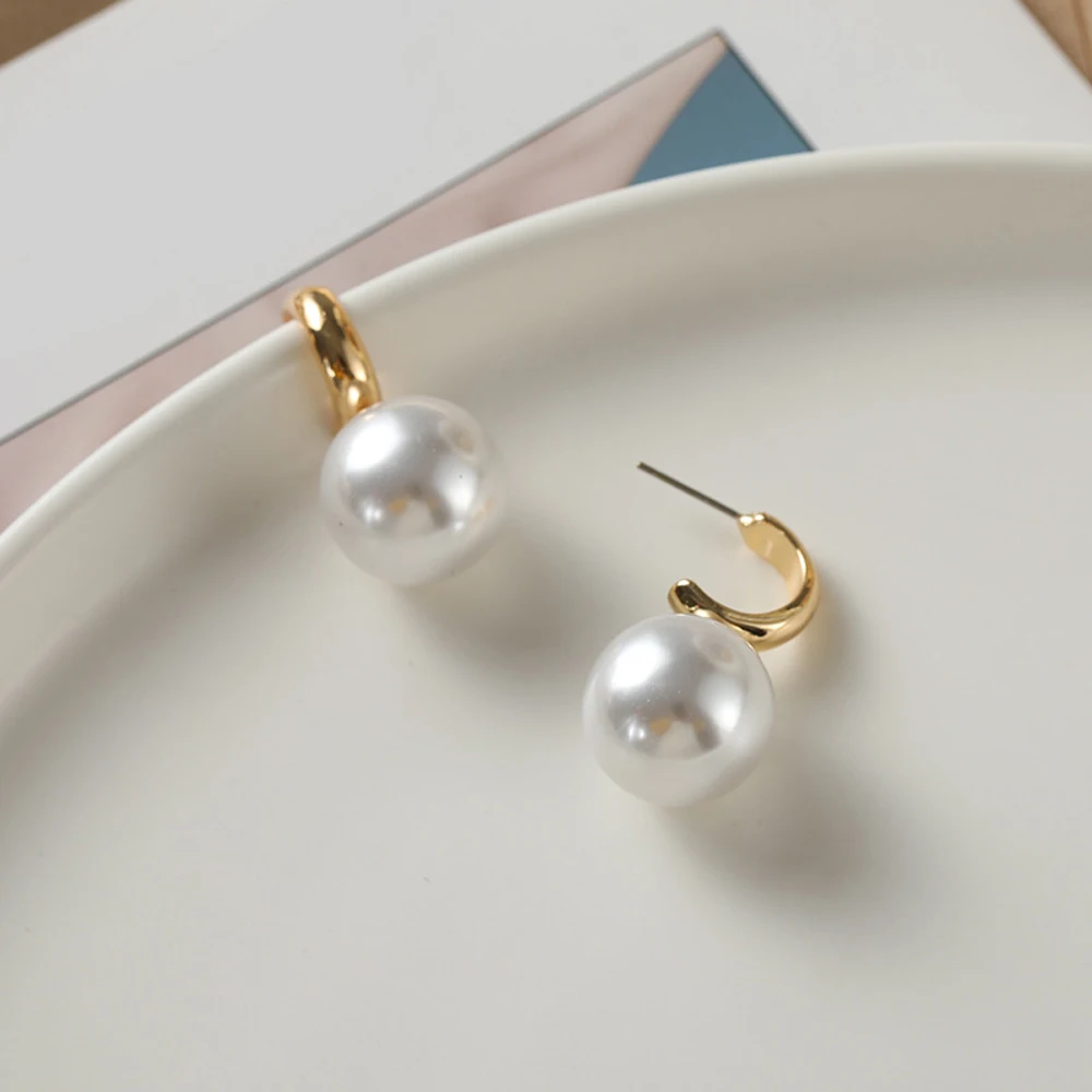 Новинка 2020 модные жемчужные серьги FSUNION контрастные металлические