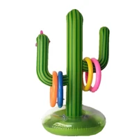 5 pcs inflatable cactus ring toss game inflatable toss game pool toys luau party supplies indoor outdoor game for kids adults