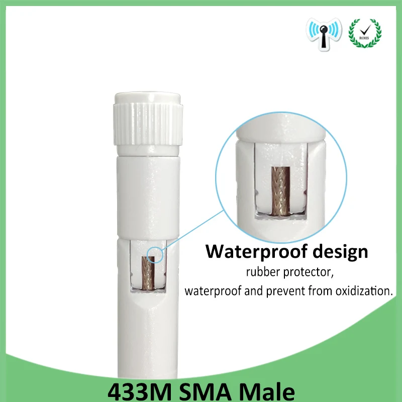 EOTH 5pcs 433mhz antenna 3dbi sma male lora antene iot module lorawan signal receiver ipex 1 SMA female pigtail Extension Cable