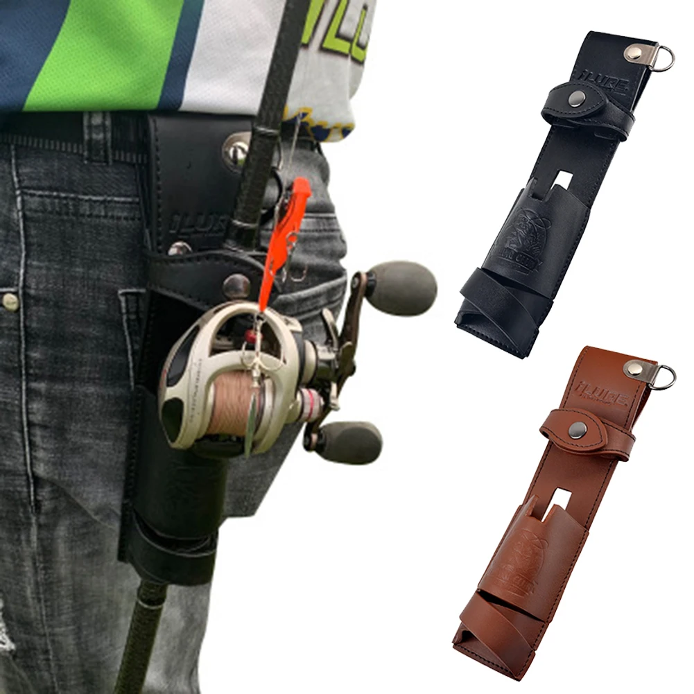 

Portable Leather Fishing Tackle Bags Rod Protective Cover Fish Lures Bag Rod Holder Waist Pack Leg Bag Waterproof Fishing Bag