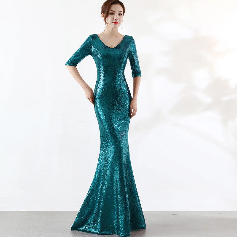 Длинное платье макси в стиле знаменитостей золотистого и серебристого цветов с