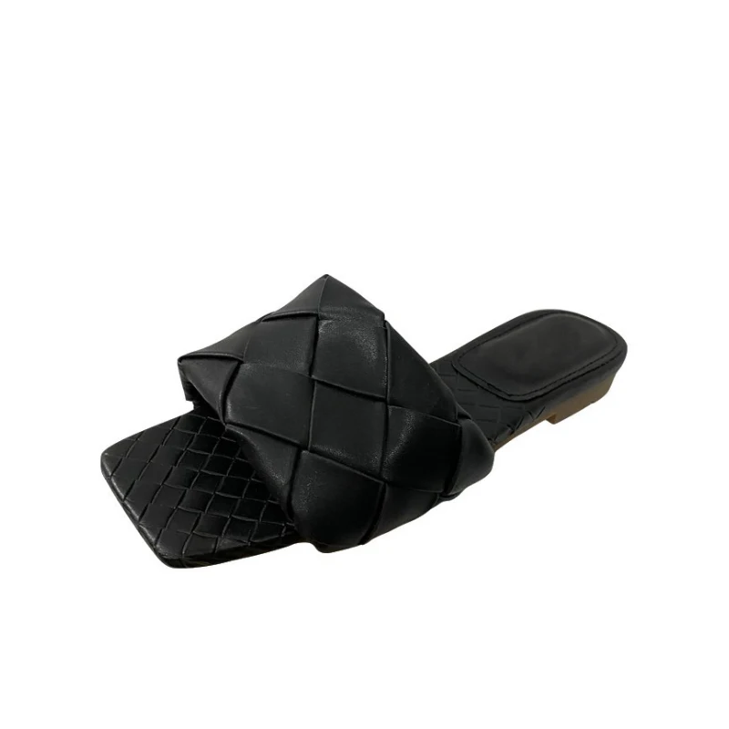 

2020 brand shoes, women's leather woven sandals, the latest open slippers, casual shoes, summer beach field women's slippers