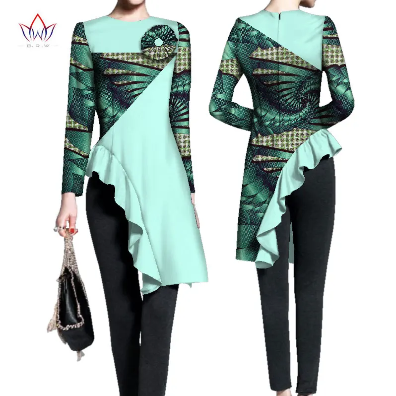 

African Blouse Women Fashion Top Traditional Clothing African Clothes Women Print Shirt Top Dashiki Clothes Plus Size WY2486