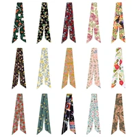 955 cm new design scarf floral printing ladies scarf bag ribbon fashion girls slim scarf headband scarveswraps hair ties