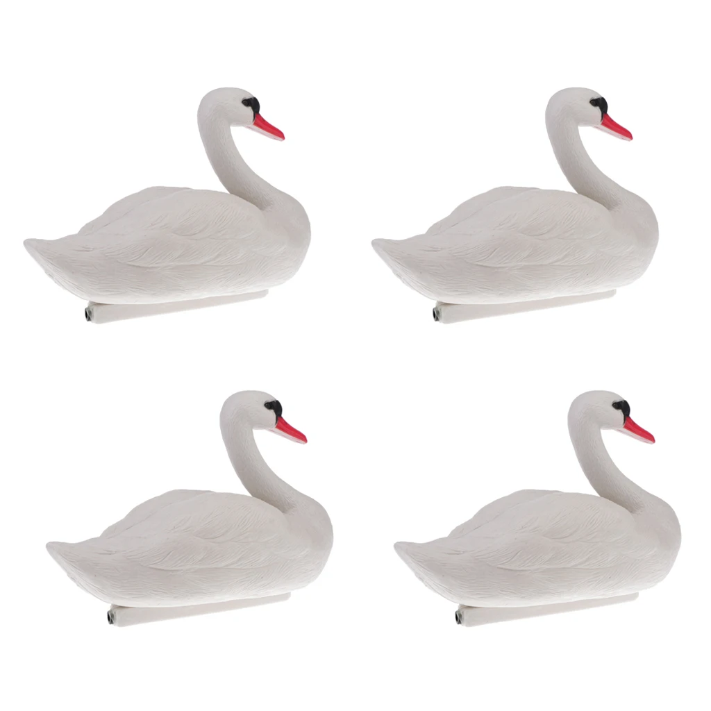 Набор из 4 Плавающих охотничьих декораций в виде лебедя для украшения сада