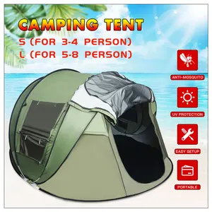 5 8 person automatic camping tent easy setup tent family portable outdoor hiking beach waterproof tent sun protection shelter free global shipping