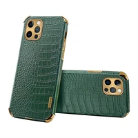 luxury shockproof phone cover case for iphone 13 pro max 12 11 13 mini 7 8 plus xr x xs max crocodile texture leather back cover
