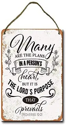 

Metal Sign Many are Plans in A Person's Heart Proverbs 19:21 Wall Decor Hanging Sign
