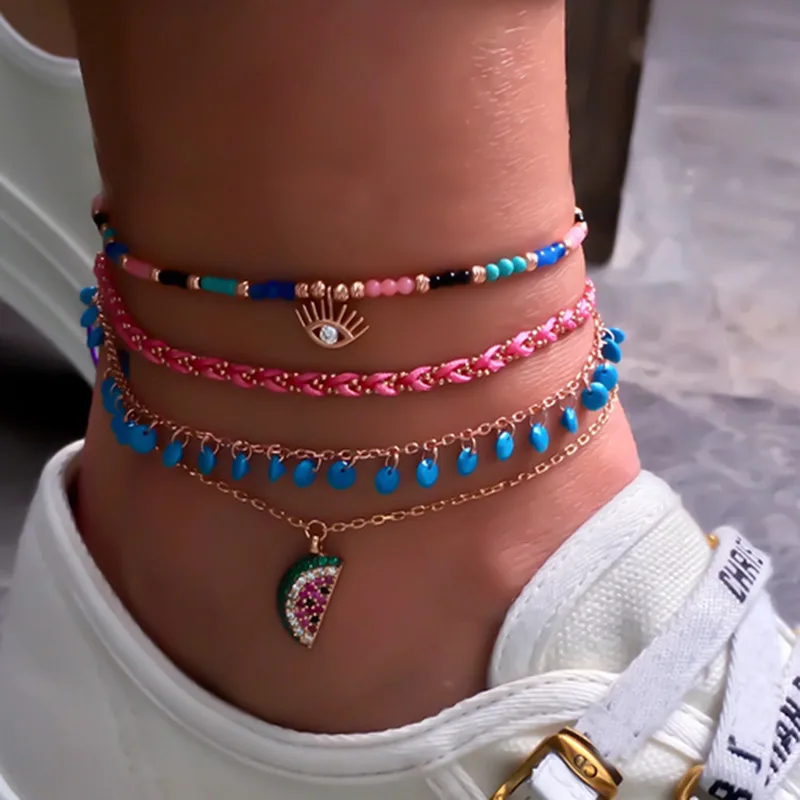 Docona Boho Shell Tassel карта белый beadds ножной браслет набор для женщин металлический геометрический многослойный ножной браслет; Комплект бижутерии 8601