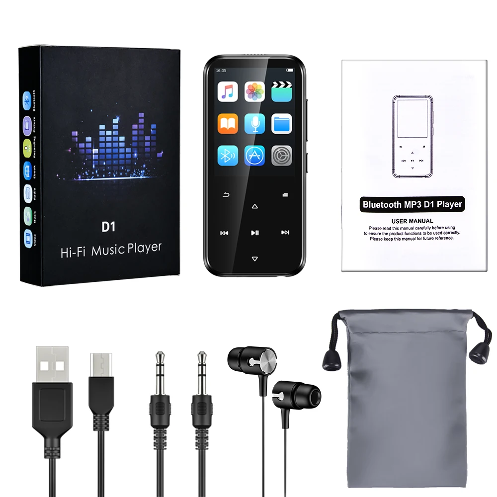Qosea HiFi MP3 плеер сенсорный экран с Bluetooth fm-радио HiFi музыкальный плеер с динамиком высокое разрешение видео электронная книга запись