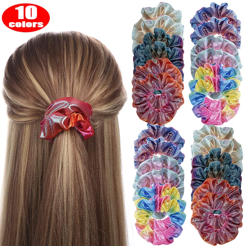 Градиентные женские резинки Однотонные для волос завязки девочек держатели