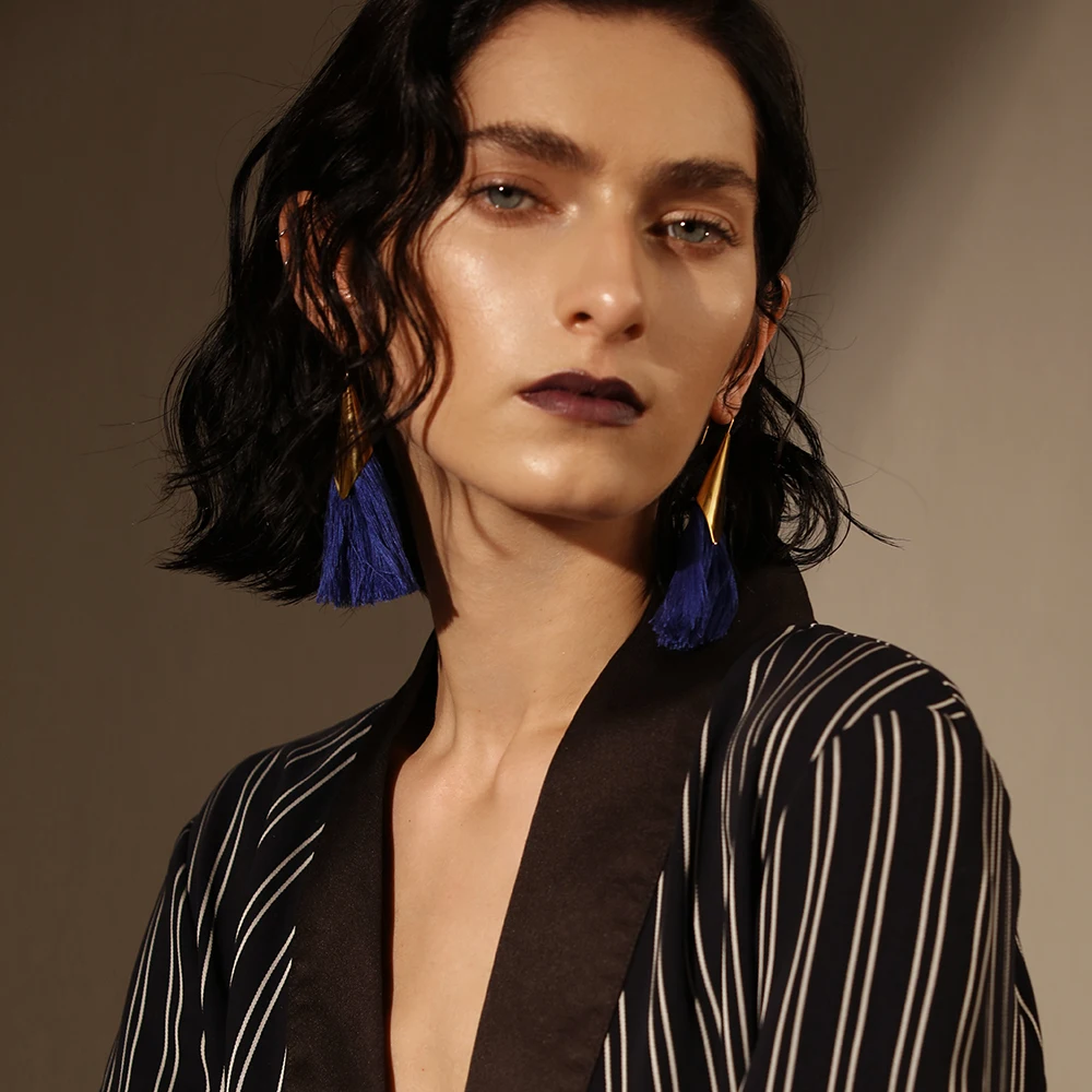 Женские серьги подвески с кисточками из нержавеющей стали|tassel dangle earring|dangle drop