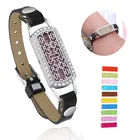 Новый браслет для ароматерапии прямоугольный медальоны из нержавеющей стали Духи диффузор для эфирных масел Ароматический диффузор черный кожаный браслет