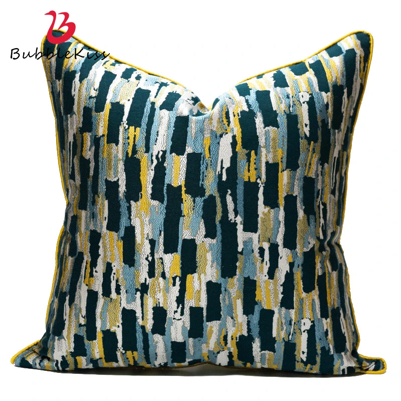 

Bubble Kiss Emerald Green Gold Pillowcase Abstract Pattern Light Luxury Pillow Cover For Living Room Sofa Chair Cushion Cover