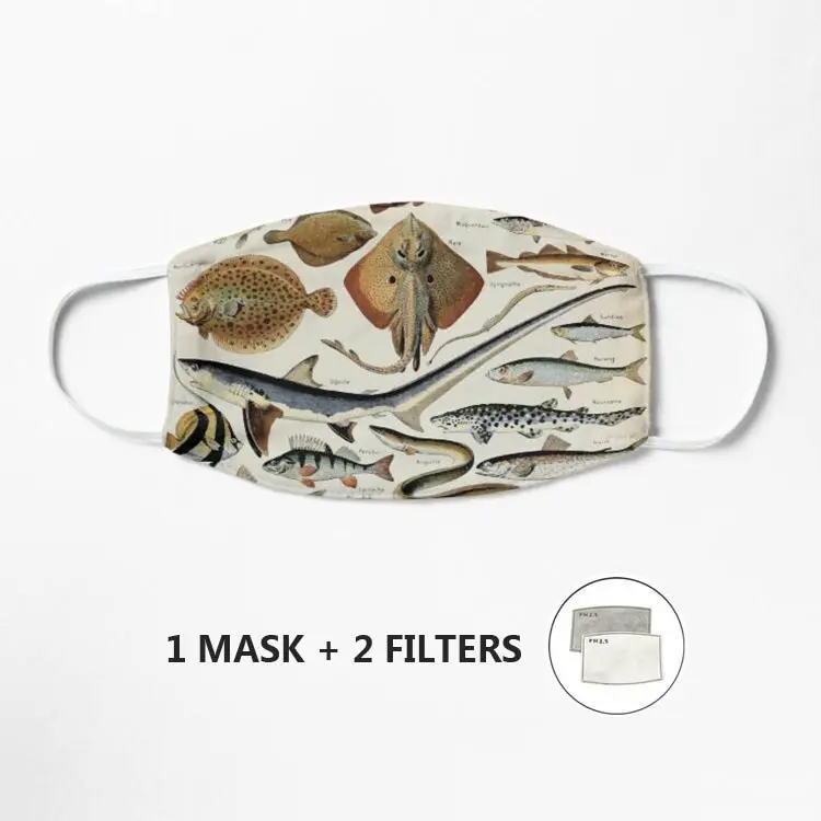 

Adolphe Millot poissons pour tous Mask Adjustable Protect Mask Unisex washable Mask Mascarilla reutilizable